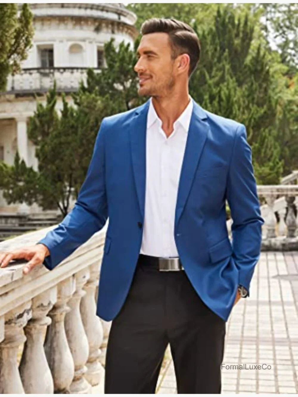 Men's Sport Coat Casual Blazer One Button Business Suit Jacket